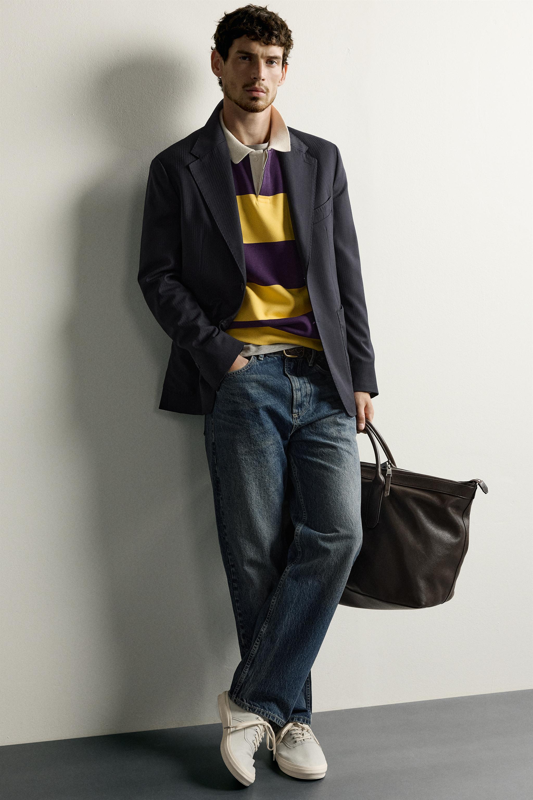 100% WOOL STRIPED BLAZER